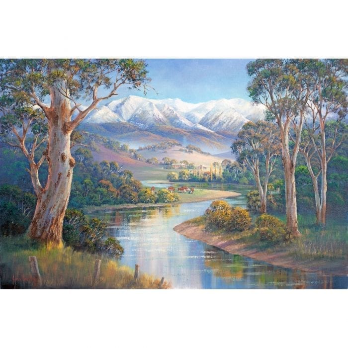 Autumn Snow Murray Valley Painting John Bradley