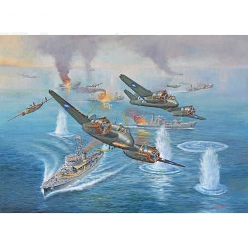 Fighter Planes and Ships Painting by John Bradley