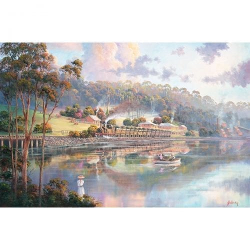 Early Days in Glenrock Lagoon painting by John Bradley