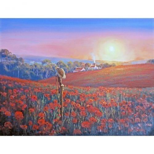 Lest We Forget Poppy Field Painting by John Bradley