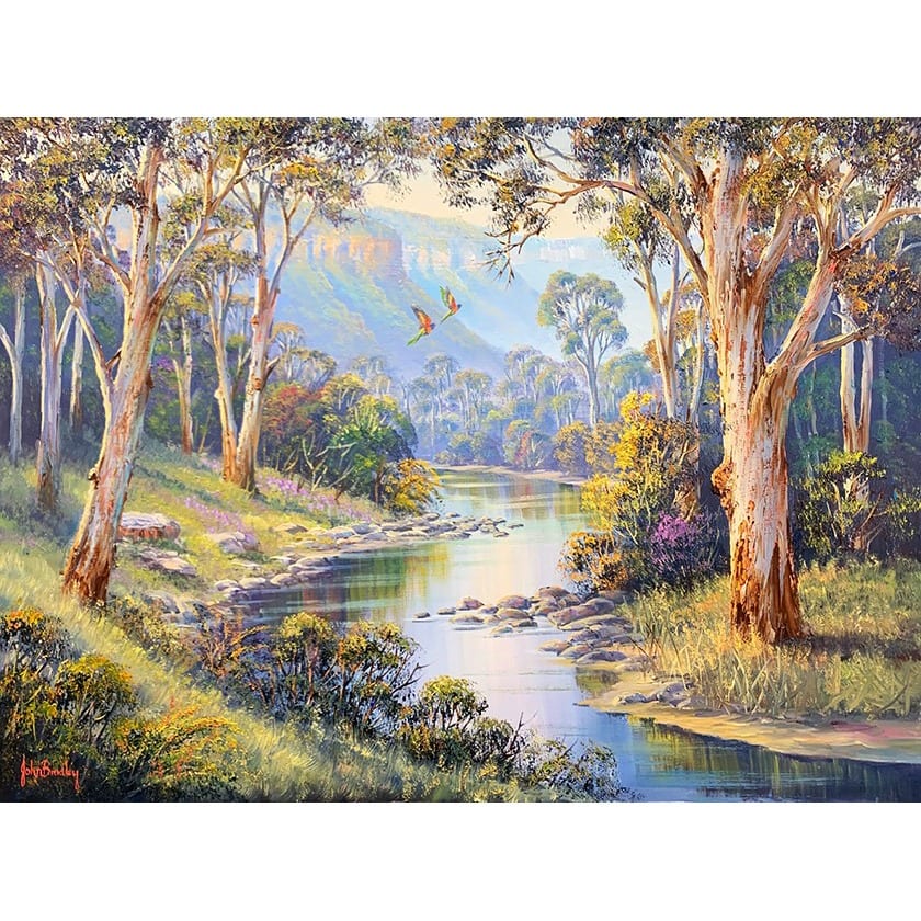 River Scene Painting John Bradley