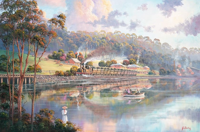 Early Days Glenrock Lagoon painting by John Bradley