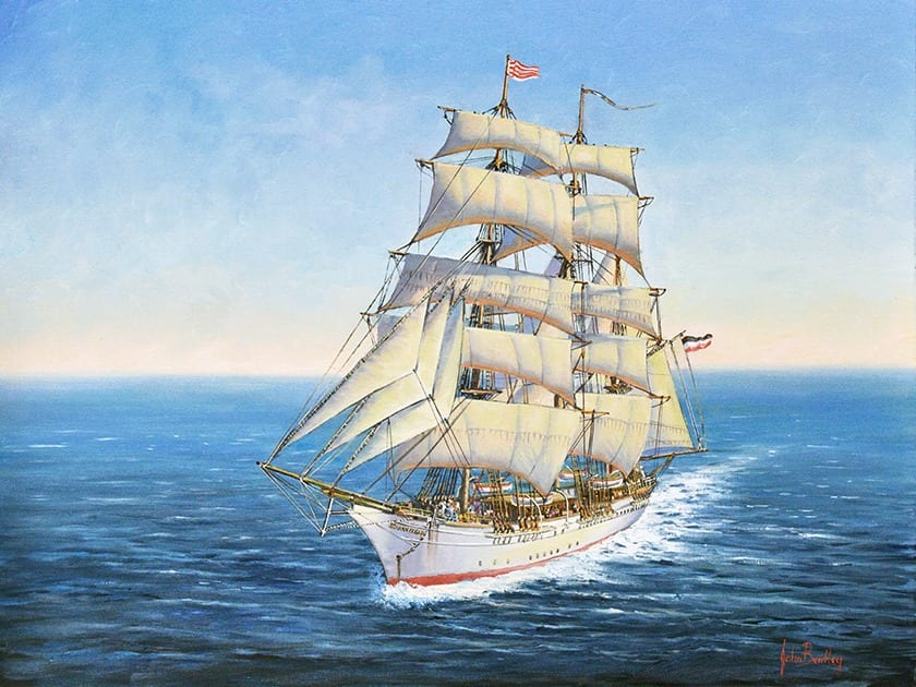 Johan Cesar ship painting by John Bradley