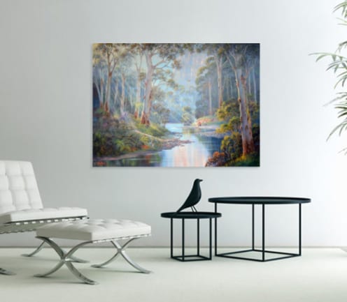 morning in bluegum forest John Bradley canvas