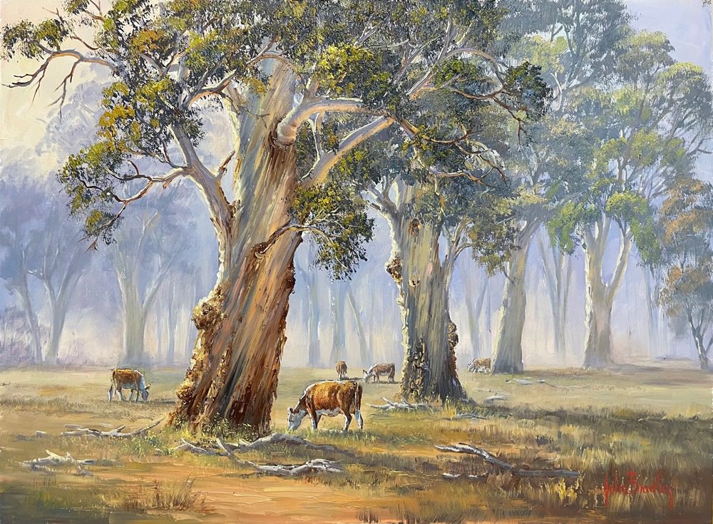 painting gum trees in oils