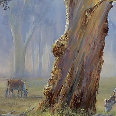 How to paint a gum tree trunk in oil