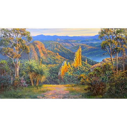 Dawn in the Warrumbungles Painting John Bradley